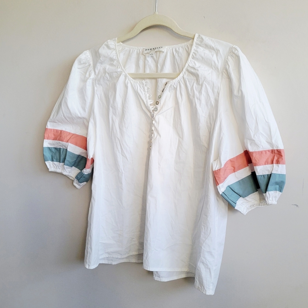 Downeast Rae Puff Button Blouse - Picture 4 of 7